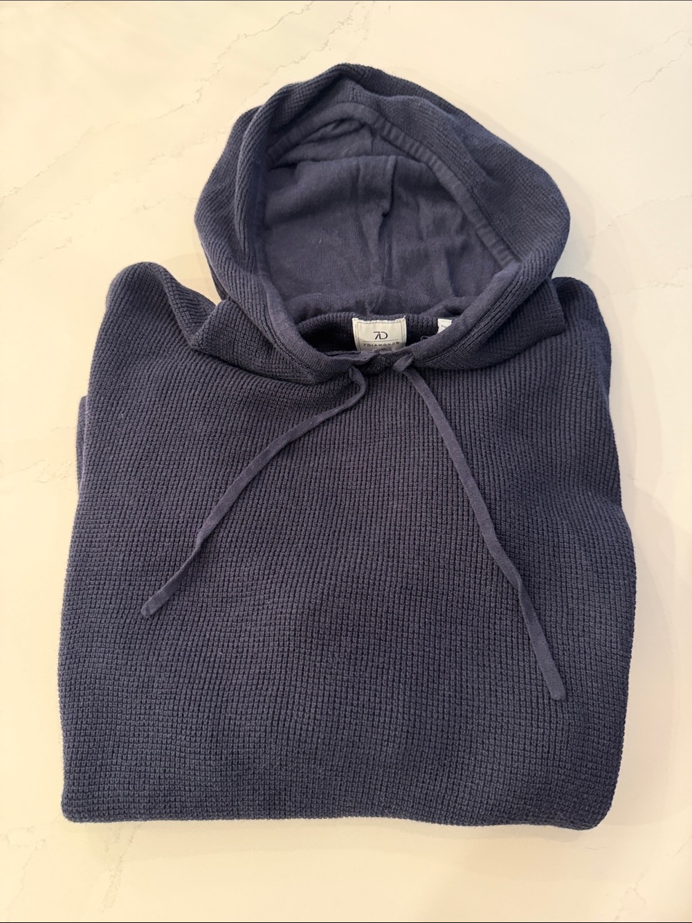 7 Diamonds Navy Waffle-Knit Hoodie